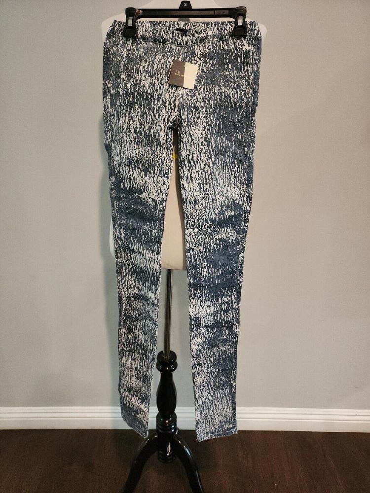 NWT Kelly Wearstler Women's X-Small  Pants Grey White Abstract Print Casual gym